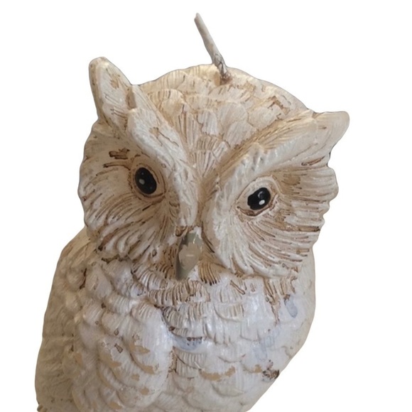 White 6” Tall Owl Candle Vintage - Picture 2 of 13